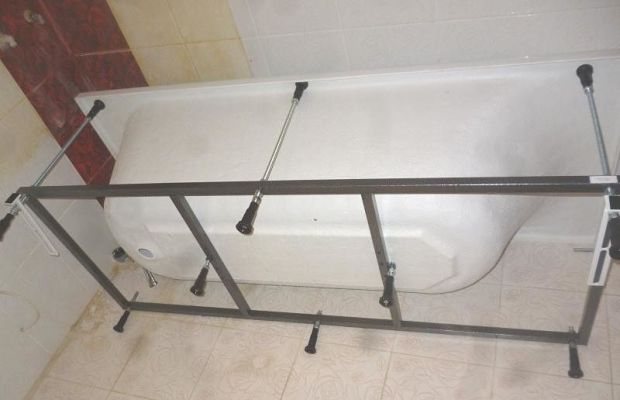 Акриловая ванна: установка своими руками на кирпичи, каркас