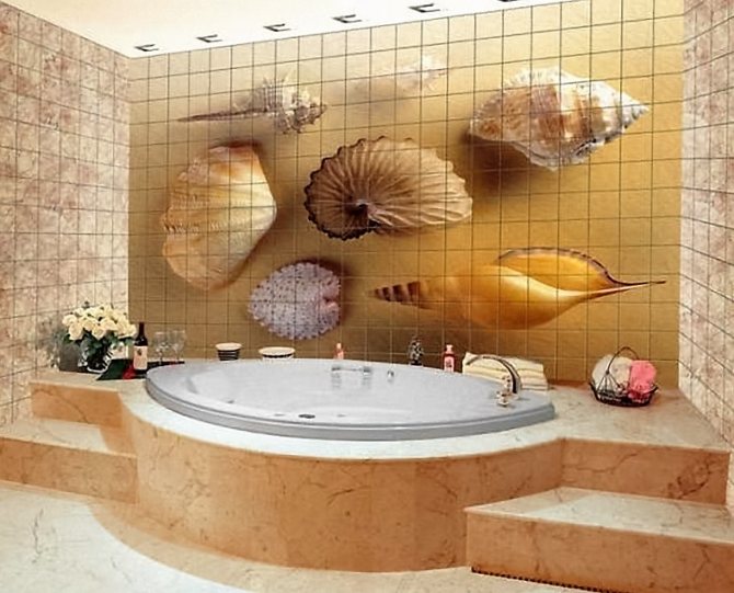Оригинальный дизайн фотоплитки для ванной комнаты