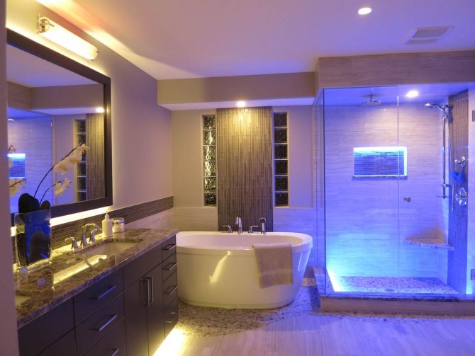 Светодиодная подсветка в ванной