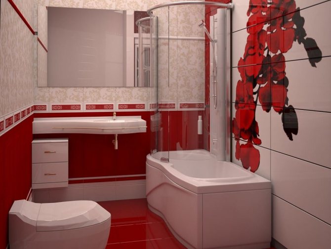 Фото — 27 Красная ванная комната