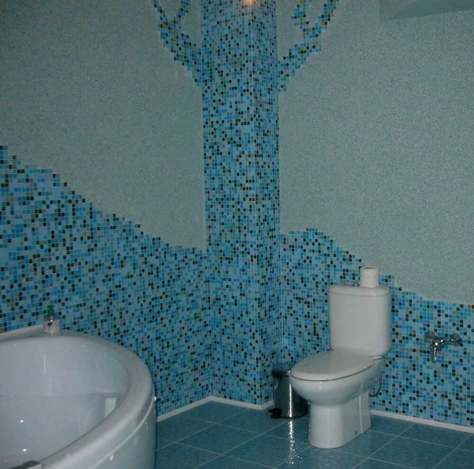 Отделка стен ванной комнаты декоративной штукатуркой