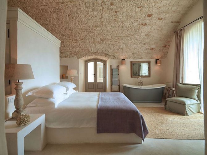 итальянский средиземноморский интерьер спальни - фото