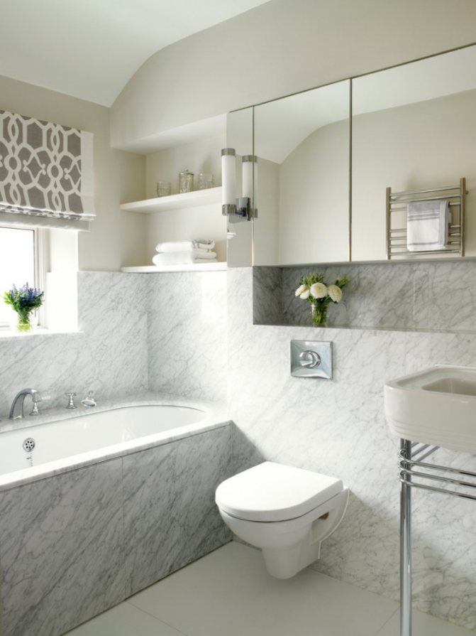 Дизайн отделки ванных комнат плиткой + фото