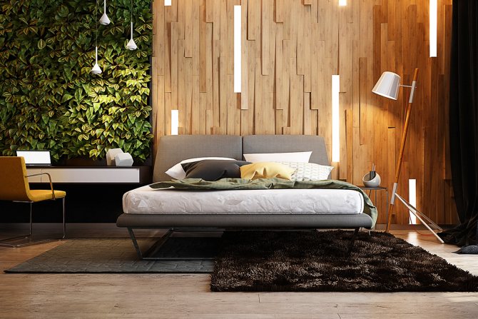 нтерьер спальни в стиле эко-минимализм