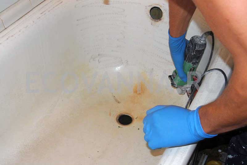 Процесс реставрации ванн жидким акрилом