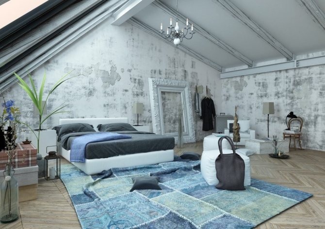 спальни на мансарде дизайн класика
