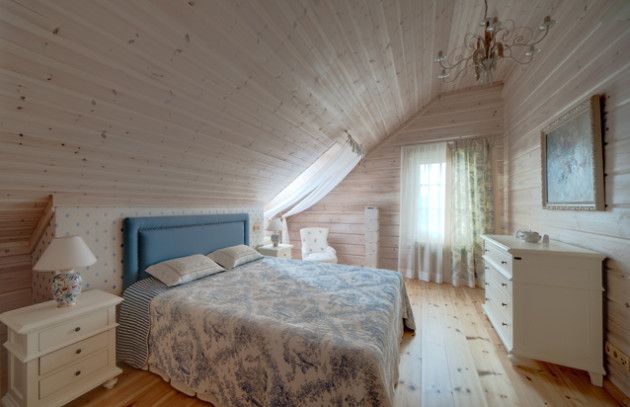 спальни на мансарде дизайн