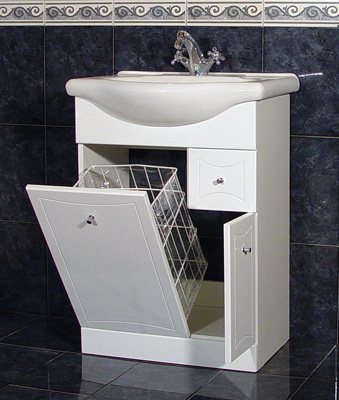 Дизайн тумбы со столешницей для ванной комнаты