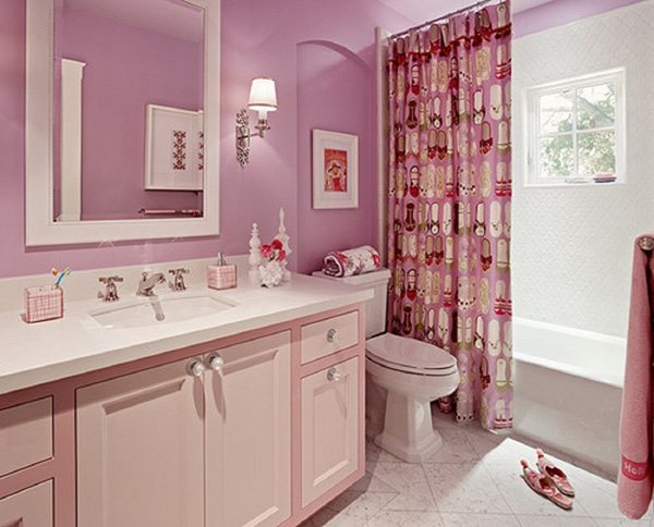 Ванная розовая
